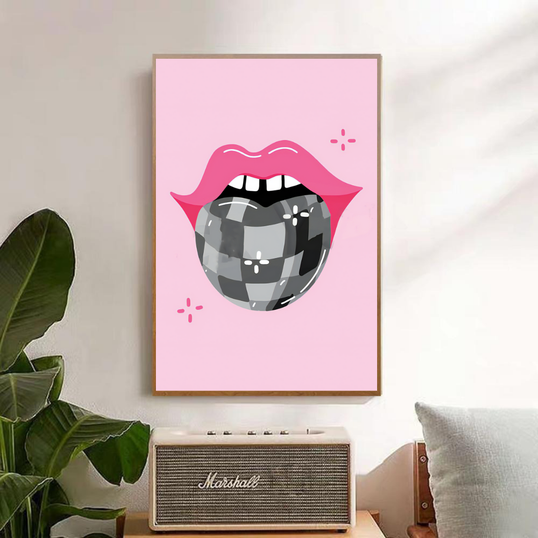 Y2K Pink Lips Poster