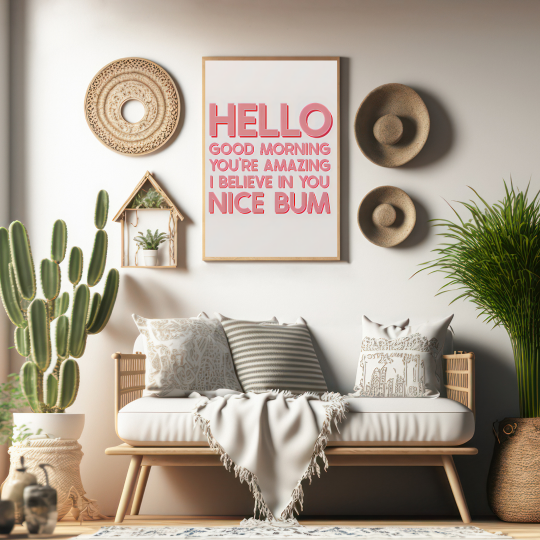 Hello Good Morning Affirmation Poster
