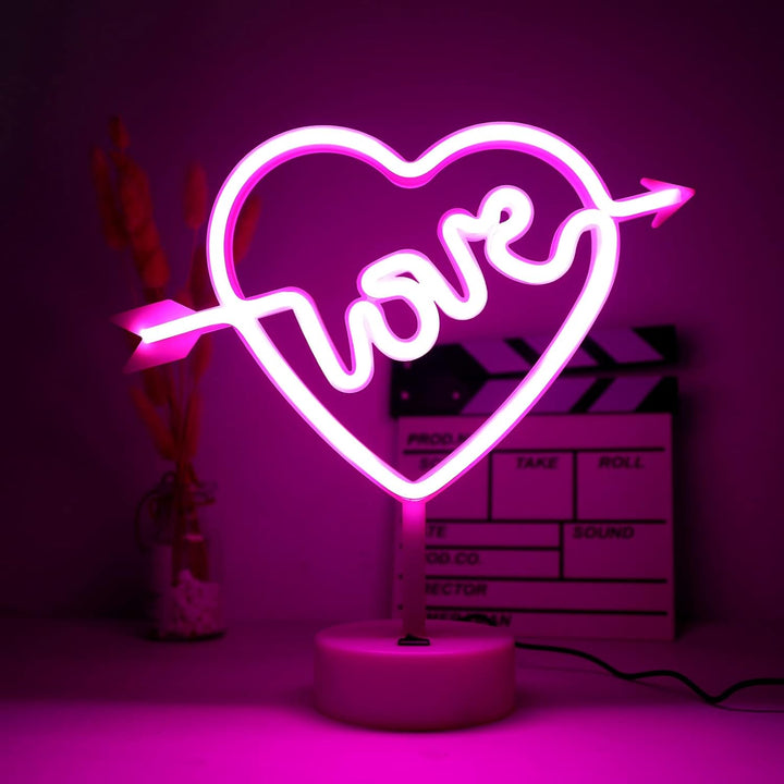 Love Heart Table Neon Light