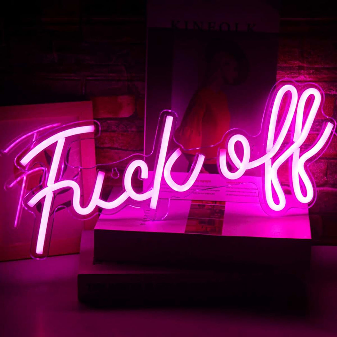 Fuck Off Cursive Neon Light (3 Color Options)