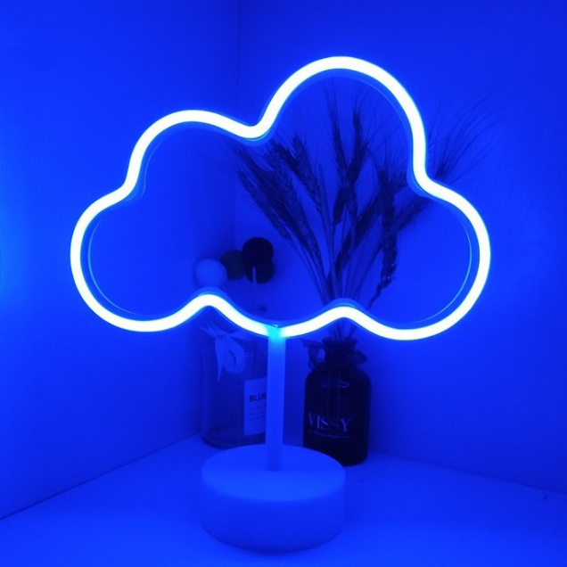 Blue Cloud Table Neon Light