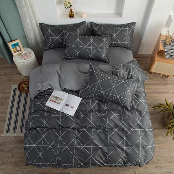 Gray Geometric Bedding Set