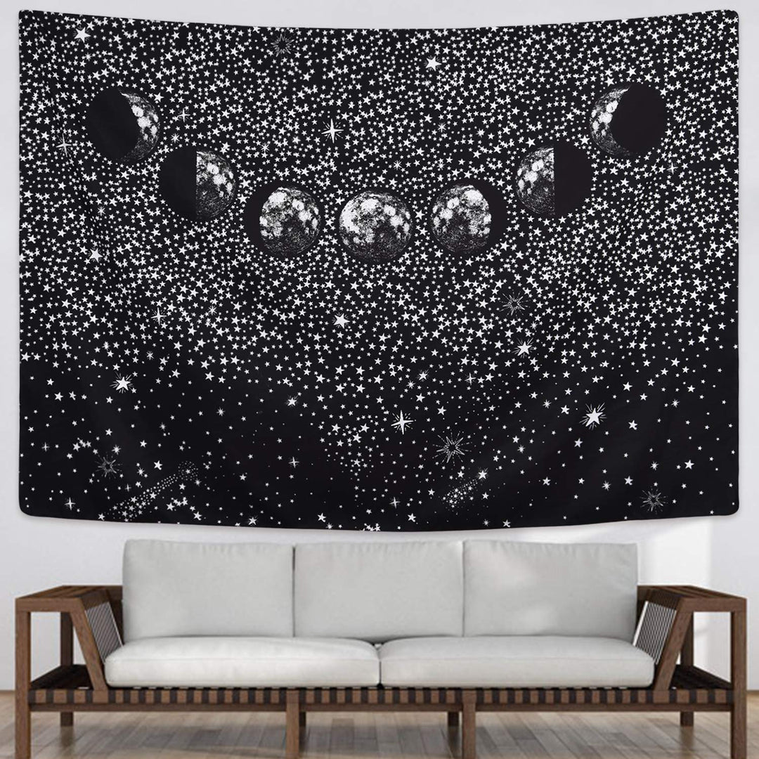 Black Moon Phases Tapestry