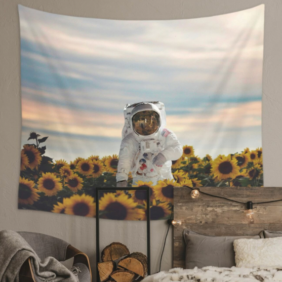 Sunflower Rocket Man Tapestry