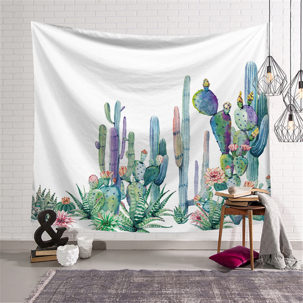 Watercolor Cactus Tapestry
