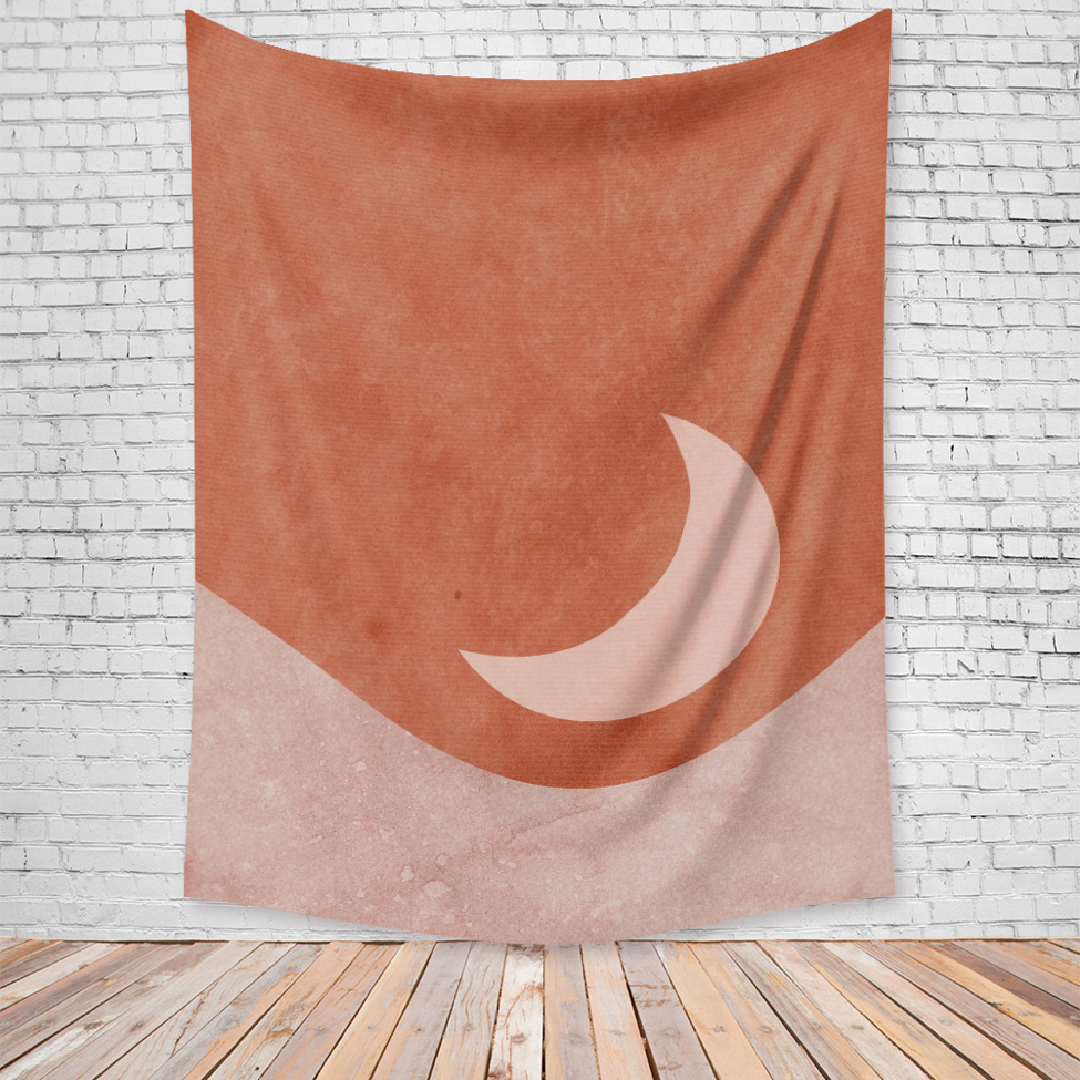 Red Crescent Moon Tapestry