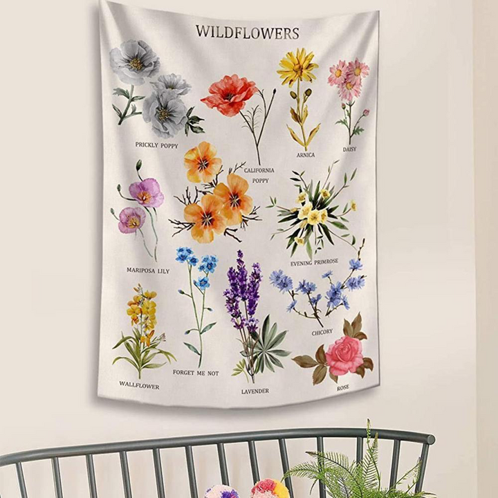 Botanical Wildflowers Tapestry