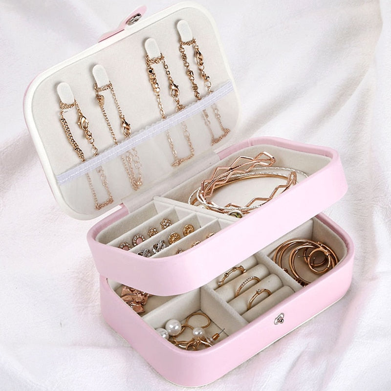 Double Layer Portable Jewelry Box