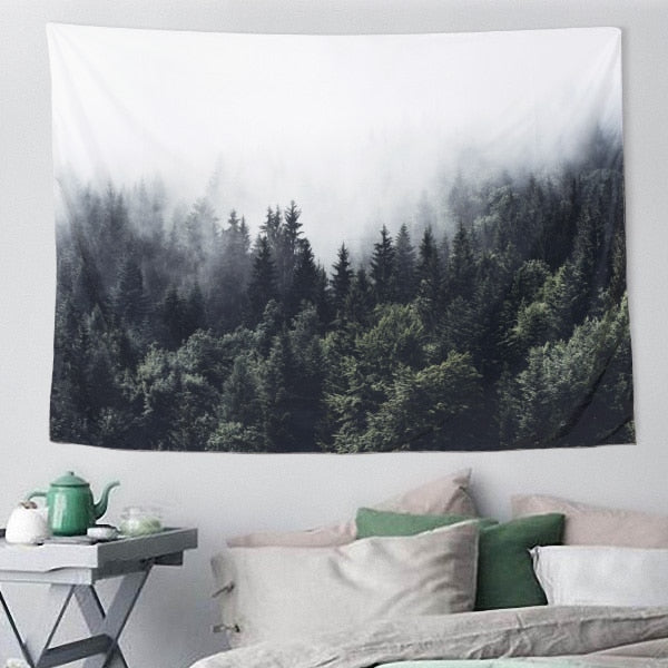 Fog Over Forest Tapestry
