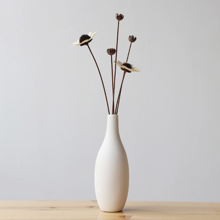 Matte White Ceramic Flower Vase