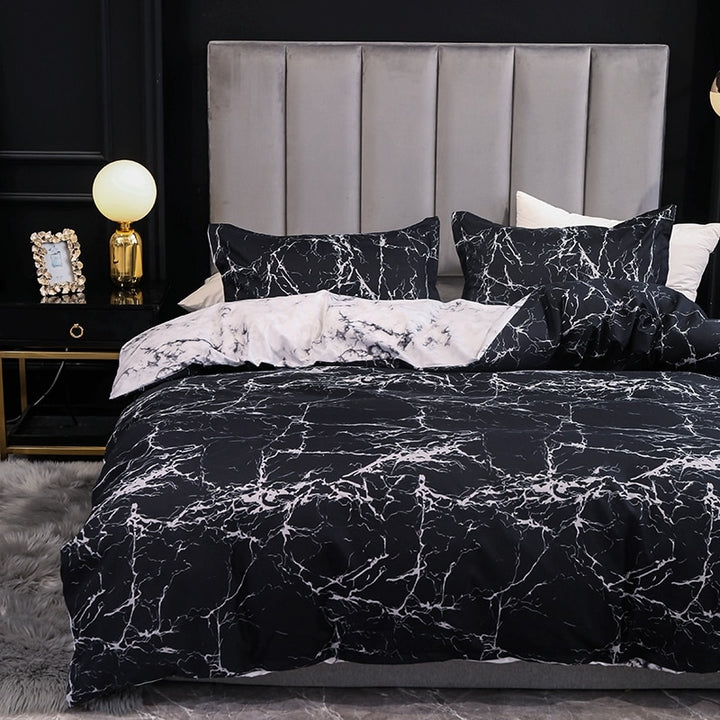 Black Marble Bedding Set
