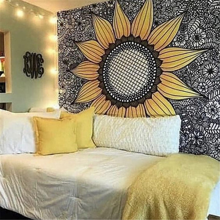 Black Sunflower Tapestry
