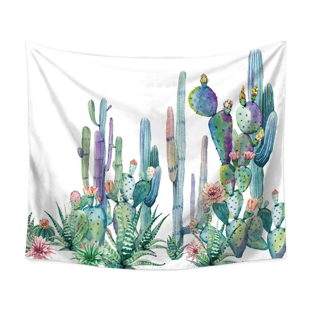 Watercolor Cactus Tapestry