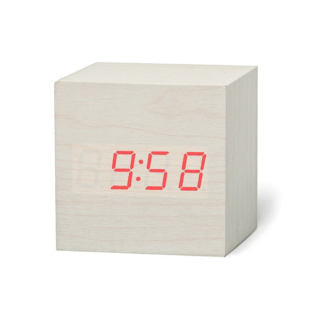 Digital Wooden LED Alarm Clock