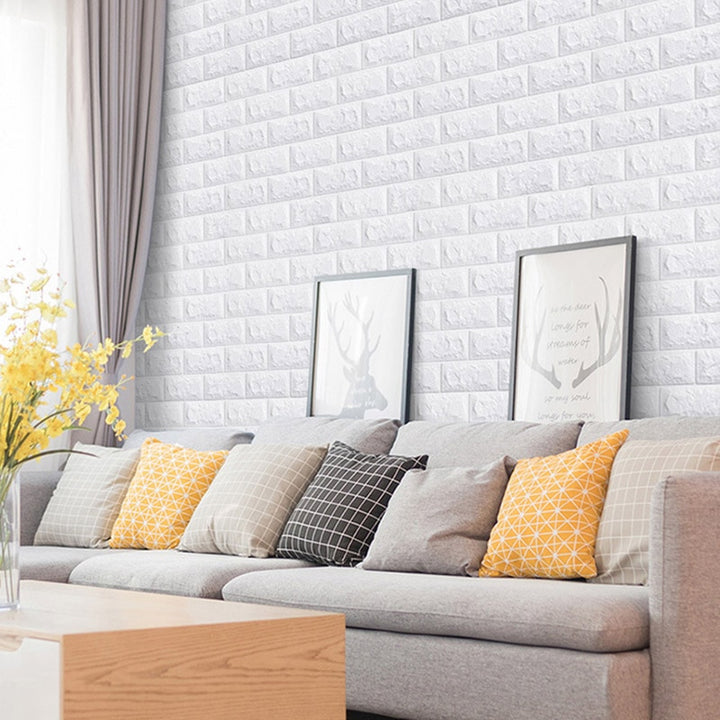Self-Adhesive 10 PC White Brick Wallpaper