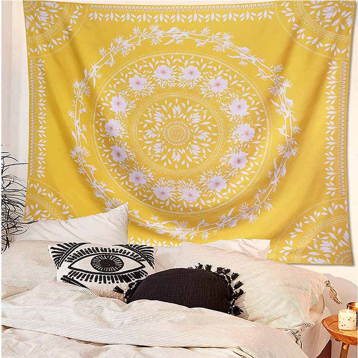 Yellow Floral Tapestry