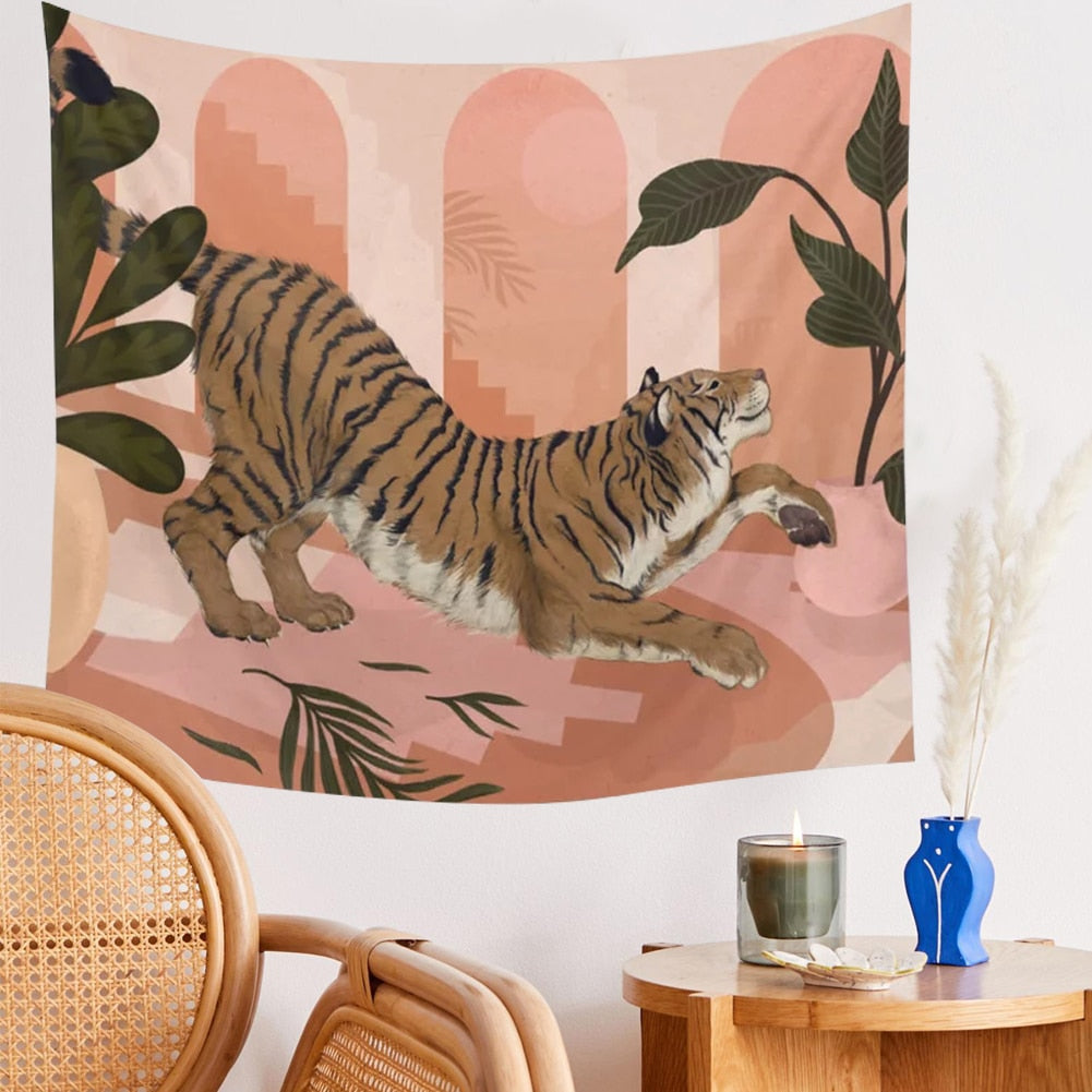 Pouncing Tiger Tapestry