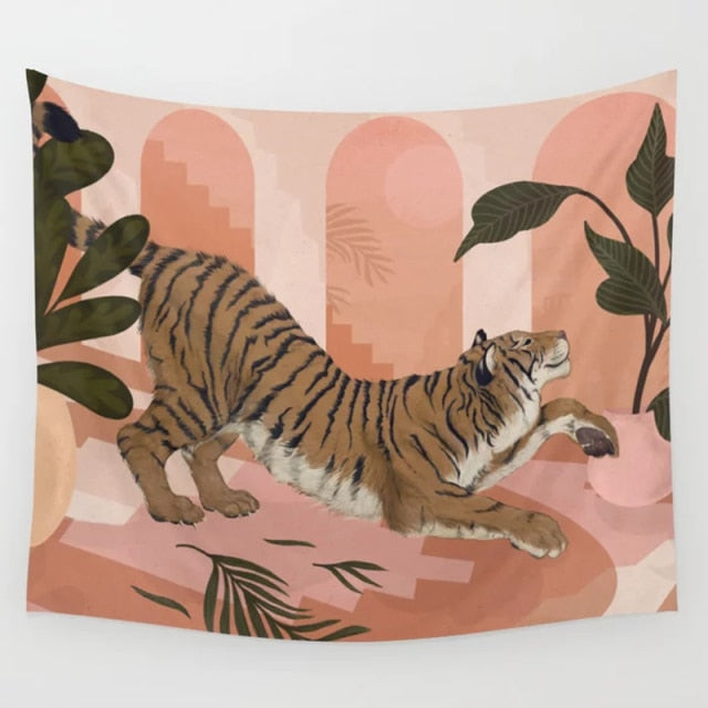 Pouncing Tiger Tapestry
