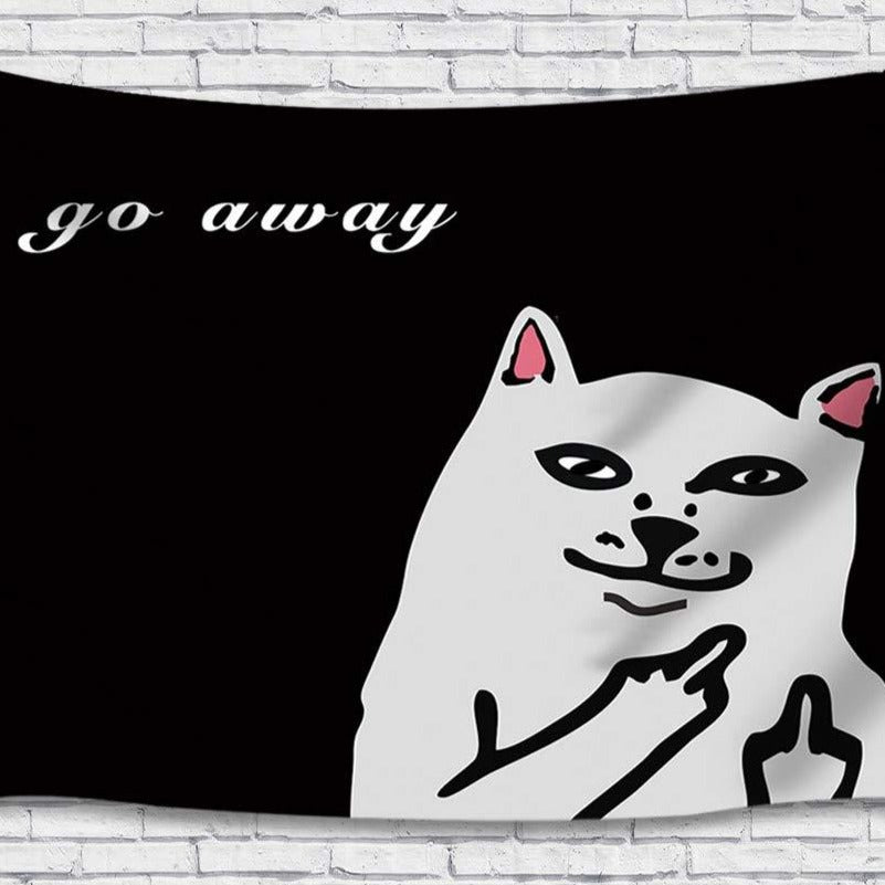 Go Away Cat Tapestry