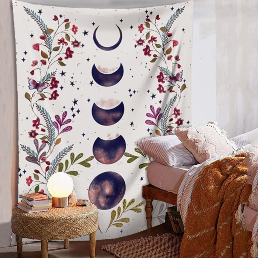 White Flower Moon Tapestry