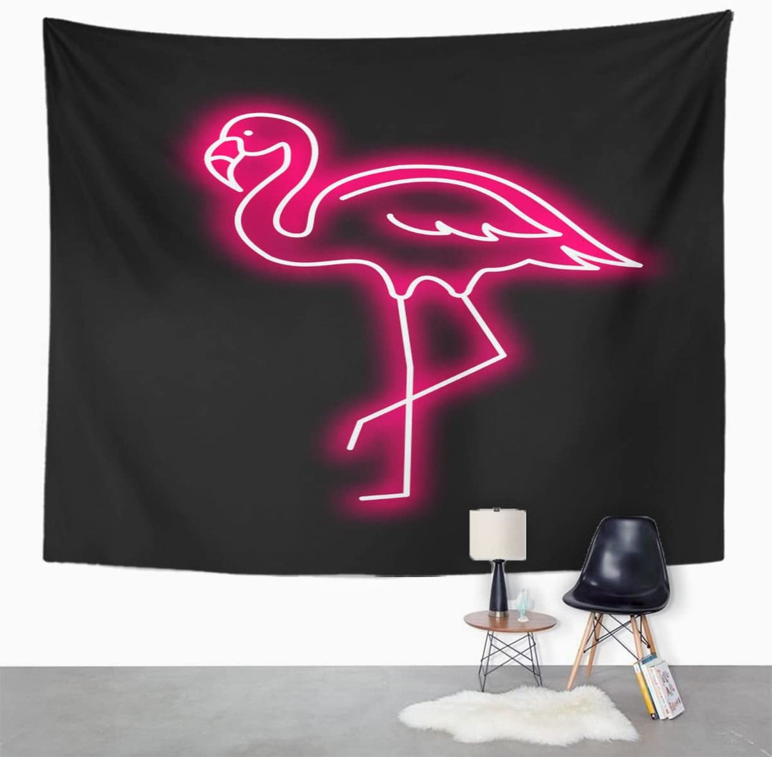 Neon Flamingo Tapestry