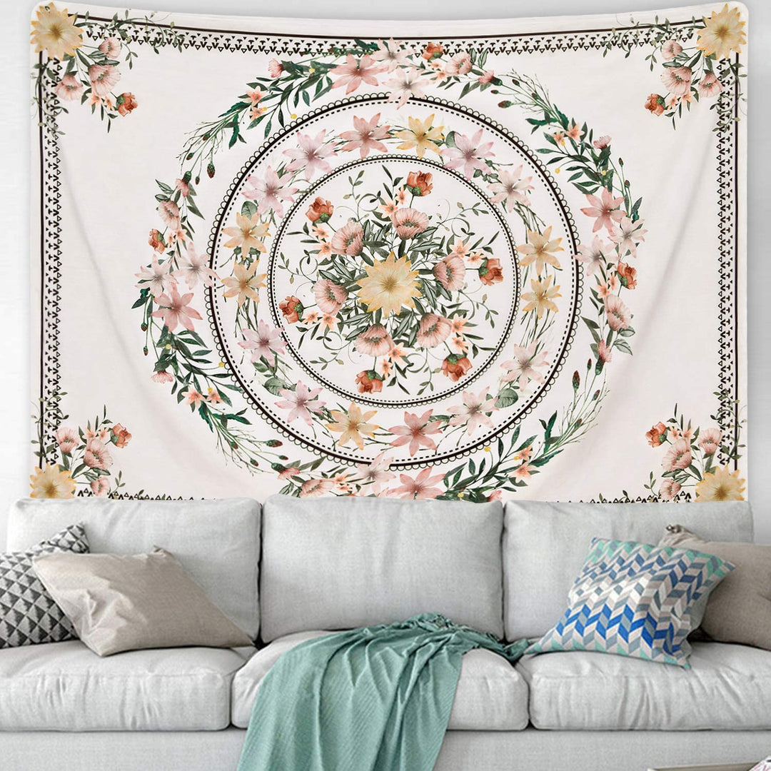Floral Medallion Tapestry