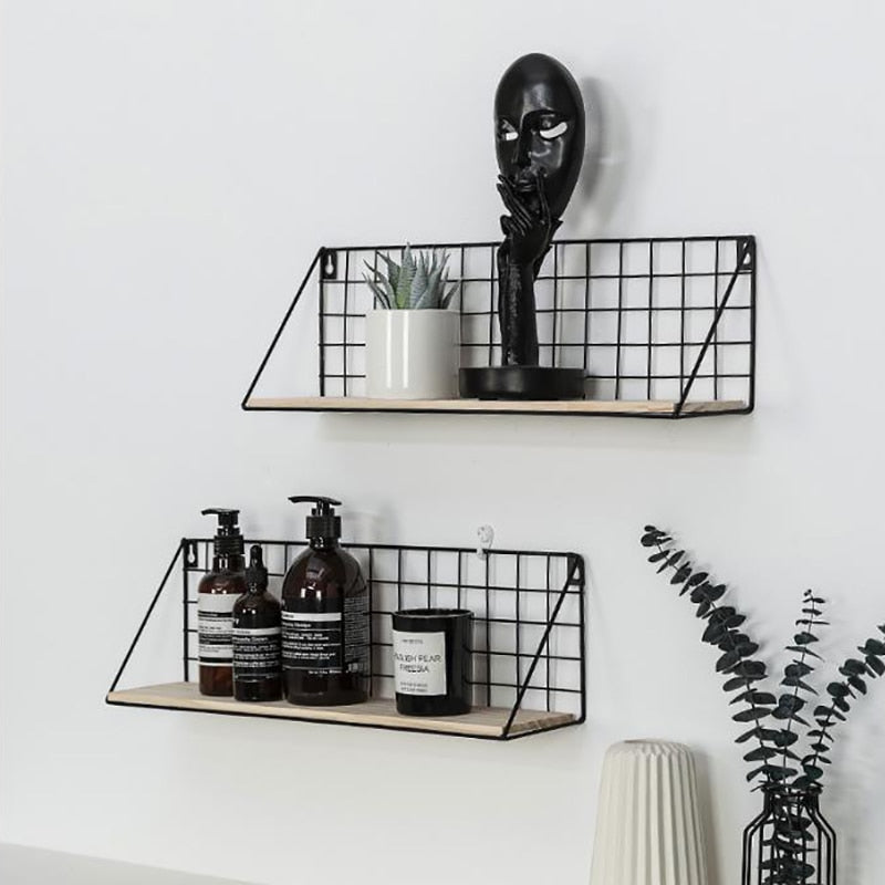 Wood+Iron Wall Shelf